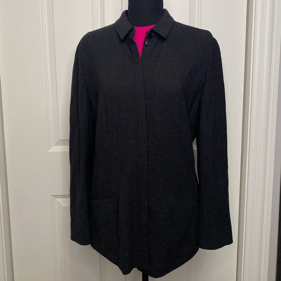 Vintage Armani‎ Collezioni Blazer/Overshirt in Dark Grey Women Size 8 (M) - Picture 1 of 6